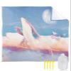 Beach Blanket Waterproof Sandproof 84x80, Starry Sky Whale Fantasy Galaxy Clouds Oversized Beach Mat with 4 Corner Sand Pocket & 4 Stakes, Outdoor Picnic Mat for Camping Travel view 1