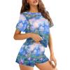 DISNIMO Claude Monet Poster Pajama Shorts Set for Women L Soft Comfy Sleepwear Womens Pullover Pj Set Short Sleeve Top and Jogger Pants Nightwear with Pockets 2 Piece Lounge Set view 1