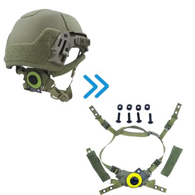 Wokyo 4-Point Helmet Liner Suspension for Fast MICH IBH Impact Helmets, X-Shaped Inside Suspension System (Green)