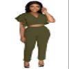 AIIYYQB Sexy Summer Two Piece Sets for Women Dressy Crop Top Elegant Vacation Brunch Pants Suit Going Out Outfit view 2