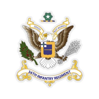 Kiss-Cut Stickers - Regimental Colors - 36th Infantry Regiment (2"x2", Transparent)