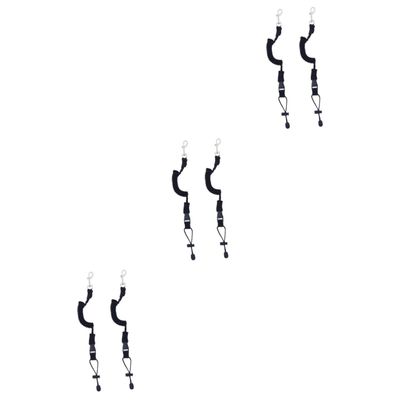 BESPORTBLE 6pcs Fishing Rod Safety Cord Kayak Canoe Boat Paddle Leash Thickened Elastic Pothook Buckle Extendable