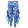 Miutii Women's Mermaid Cosplay Yoga Pants Fish Scales 3D Printed Bottoms Leggings Tight Costume Blue Small view 3