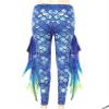 Miutii Women's Mermaid Cosplay Yoga Pants Fish Scales 3D Printed Bottoms Leggings Tight Costume Blue Small view 4
