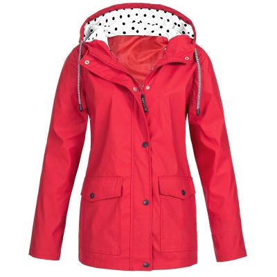 NaRHbrg Women Solid Rain Jackets Windproof Hooded Active Windbreaker