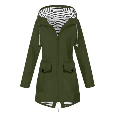 NaRHbrg Women Solid Rain Jackets Windproof Hooded Active Windbreaker