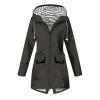 NaRHbrg Women Solid Rain Jackets Windproof Hooded Active Windbreaker view 1