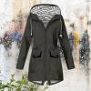 NaRHbrg Women Solid Rain Jackets Windproof Hooded Active Windbreaker view 2