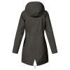 NaRHbrg Women Solid Rain Jackets Windproof Hooded Active Windbreaker view 3