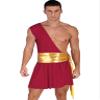 Moggemol Men's One Shoulder Ancient Greek God Lingerie Roman Spartan Knight Warrior Costume Cosplay Outfits B#Burgundy03 Large view 1