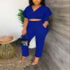 Fooullaide Women's Two Piece Outfit Jogger Sweatsuit Crop Top Butterfly Sleeve Matching Set Sexy Brunch Vacation 2pc Sets view 3