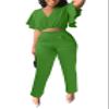 Fooullaide Women's Two Piece Outfit Jogger Sweatsuit Crop Top Butterfly Sleeve Matching Set Sexy Brunch Vacation 2pc Sets view 1