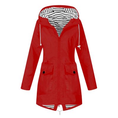 NaRHbrg Women Solid Rain Jackets Windproof Hooded Active Windbreaker