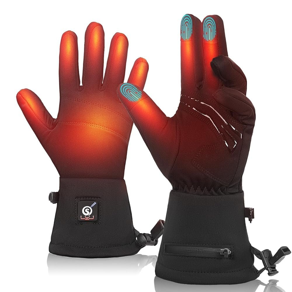 SAVIOR HEAT Heated Glove Liners for Women Men, Rechargeable Electric Heated Gloves with Touchscreen for Winter Hiking Riding Bicycling Skiing Camping Arthritis,and Cold-Weather Hand Warmer