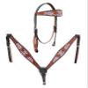 Western Headstall Breast Collar Reins Set Leather Hand Carved Tooled Equestrian Trail Horse Saddle Tack Set Full Cob Pony ST-HTS-038 (Pony) view 1