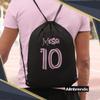 ALLNTRENDS Miami 10 Gym Bag String Bag Nylon Soccer Fan Sport Backpack (Black) view 2