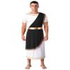 ACSUSS Mens Halloween Ancient Greek Toga Dress Up Costumes Short Sleeve Retro Gold Cosplay Roman Robe Black Small view 1