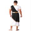 ACSUSS Mens Halloween Ancient Greek Toga Dress Up Costumes Short Sleeve Retro Gold Cosplay Roman Robe Black Small view 2