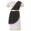 ACSUSS Mens Halloween Ancient Greek Toga Dress Up Costumes Short Sleeve Retro Gold Cosplay Roman Robe Black Small view 3
