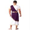 ACSUSS Mens Halloween Ancient Greek Toga Dress Up Costumes Short Sleeve Retro Gold Cosplay Roman Robe Purple 3X-Large view 2