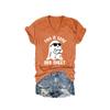 MOGUI This Is Boo Sheet Tank Top Womens Halloween Sweatshirt Boo Sweatshirt Women Fun V Neck Shirts Tops Plus Size 4Xl Orange view 1