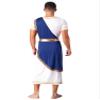 ACSUSS Mens Halloween Ancient Greek Toga Dress Up Costumes Short Sleeve Retro Gold Cosplay Roman Robe Blue Large view 2