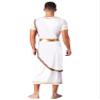 ACSUSS Mens Halloween Ancient Greek Toga Dress Up Costumes Short Sleeve Retro Gold Cosplay Roman Robe White X-Large view 2