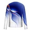 3D Print T-Shirt for Men Long Sleeve Fashion Tops Slim-Fit Crew Neck Casual Fall Pullover Workout Tee Shirts Blouse Blue view 3