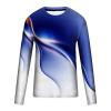 3D Print T-Shirt for Men Long Sleeve Fashion Tops Slim-Fit Crew Neck Casual Fall Pullover Workout Tee Shirts Blouse Blue view 4
