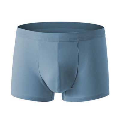SWJGLITTR Men's Middle Waist Breathable Underwear Solid Boxer Briefs Cotton Comfortable Underpants (Blue A 1pc,3X-Large)