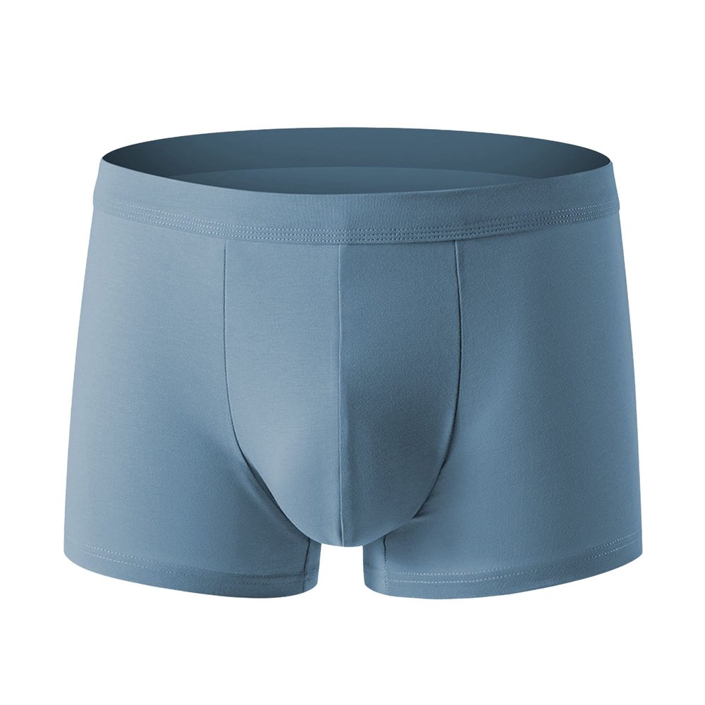 SWJGLITTR Men's Middle Waist Breathable Underwear Solid Boxer Briefs Cotton Comfortable Underpants (Blue A 1pc,3X-Large)