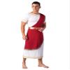 ACSUSS Mens Halloween Ancient Greek Toga Dress Up Costumes Short Sleeve Retro Gold Cosplay Roman Robe Burgundy X-Large view 3