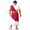 ACSUSS Mens Halloween Ancient Greek Toga Dress Up Costumes Short Sleeve Retro Gold Cosplay Roman Robe Burgundy X-Large view 4