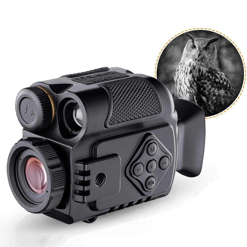 Digital Night Vision Monocular 5X HD Digital Zoom 656ft/200m Viewing Scope Portable Infrared Camera with 1.5" TFT Screen and 32GB TF Card Take HD Photos/Videos for Hunting Adventure Camping,Black