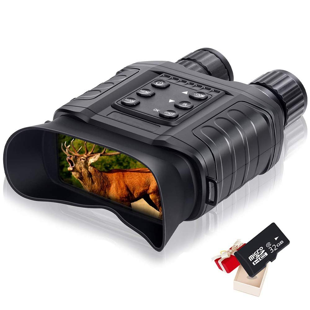 inBEKEA Digital Infrared Night Vision Binoculars 4X20 Zoom 1640 ft Viewing Range IR Camera with 4" LCD Screen Take High-Definition Photos Videos Features for Hunting Surveillance with 32GB TF Card