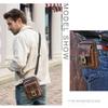 Contacts Small Leather Crossbody Phone Bag Mens Belt Bag Vintage Waist Pack Bum Purse Hip Bag for Travel Riding view 2