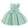 Flower Girl Dresses for Wedding Toddler Kids Pageant Dresses Girls Baby Satin Bowknot Special Occasion Dress First Birthday Party Outfit Sleeveless Princess Tutu Formal Baptism Gown Mint Green 18-24M view 1