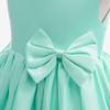 Flower Girl Dresses for Wedding Toddler Kids Pageant Dresses Girls Baby Satin Bowknot Special Occasion Dress First Birthday Party Outfit Sleeveless Princess Tutu Formal Baptism Gown Mint Green 18-24M view 4