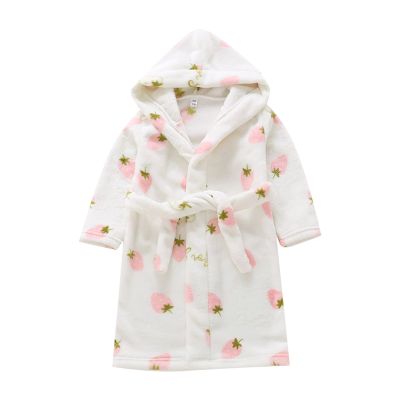 Toddler Boys Girls Winter obes Cartoon Hooded Warm Flannel Fleece Bathobe Baby Soft ajamas with (B, 3-4 Years)