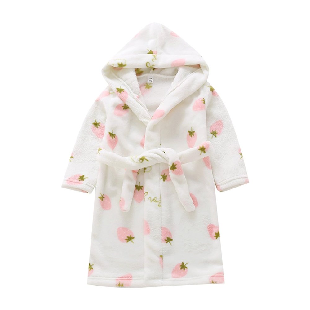Toddler Boys Girls Winter obes Cartoon Hooded Warm Flannel Fleece Bathobe Baby Soft ajamas with (B, 3-4 Years)