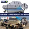 900D T Top Boat Cover -Heavy Duty, Waterproof Hard Top Boat Cover, Trailerable Center Console, 22-24' Long, Beam Width Up to 108", Gray view 2