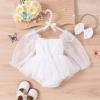 Dresses for Baby Girls 1st First Birthday Party Dress Newborn Fairy Tulle Tutu Bubble Romper Toddlers Long Sleeve Jumpsuit Bodysuit One Year Old Cake Smash Outfit Photo Shooting White 3-6 Months view 3