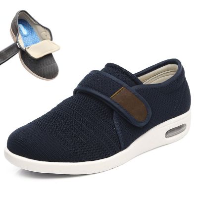 bumuam Men's Wide Width Shoes with Adjustable Closure Lightweight,Adjustable Closure for Arthritis Swollen Edema Plantar Fasciitis Swollen Feet Walking Shoes Men 7/Women 8