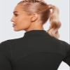CRZ YOGA Butterluxe Mock Neck Long Sleeve Shirts for Women - Workout Casual Tops Turtleneck Crop Slim Fall Base Layer Black Medium view 3