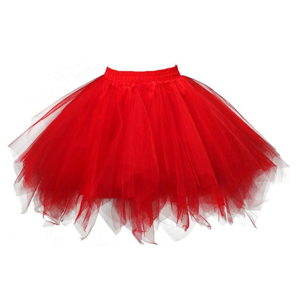 Women Tutu Skirt Layered Classic Elastic Performance Halloween Ruffle Colorful Petticoat Dress Up Teen Puffy Birthday Skirt