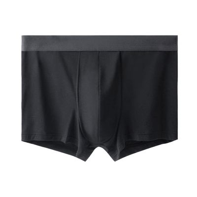 SWJGLITTR Men's Seamless Middle Waist Boxer Briefs Breathable Underwear 3D Stereoscopic Elastic Underpants (Black 1pc,Large)