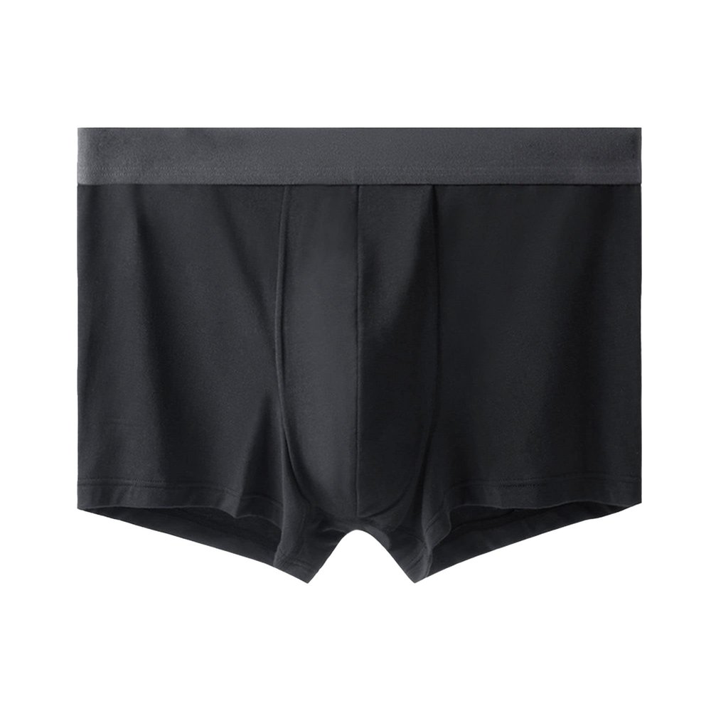 SWJGLITTR Men's Seamless Middle Waist Boxer Briefs Breathable Underwear 3D Stereoscopic Elastic Underpants (Black 1pc,Large)
