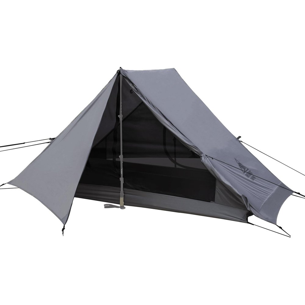 OneTigris HILLRIDGE Backpacking Tent, Waterproof Windproof 2 Person Tent, 20D SIL-Coated Nylon, Single Layer, Ultralight 3 Season Tent for Camping Hiking Canoeing Travel (Wolf Gray)
