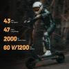 KUKIRIN Electric Scooter for Adults, 2000W Electric Scooter, Max 47 Miles Range & 43 MPH Speed, 11" Off-Road Tires, Foldable Fast E Scooter with Dual Disk Brakes(KUKIRIN G4) view 2