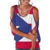 Off Shoulder T Shirts for Women Puerto Rico Flag Cold Shoulder Short Sleeve Loose Fit Summer Shirt Blouse Tops Soft XL view 2